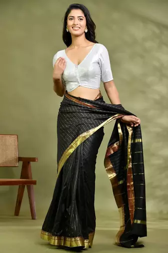 Women Sequin Embellished Padded Saree Blouse