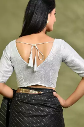 Women Sequin Embellished Padded Saree Blouse