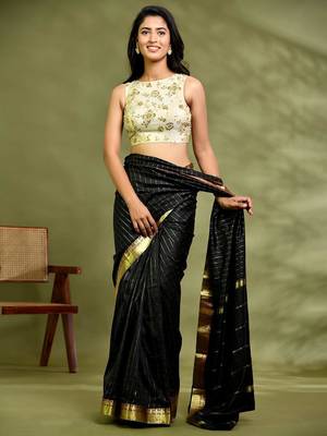 Amodin Designer Studio Women Floral Cutdana Embellished Padded Saree Blouse 1