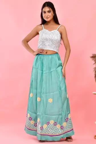 Embellished Sequined Strap Padded Saree Blouse