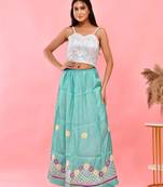 Embellished Sequined Strap Padded Saree Blouse