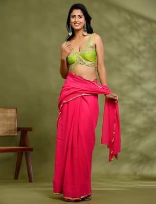 Embroidered Sleeveless  Padded Saree Blouse 1