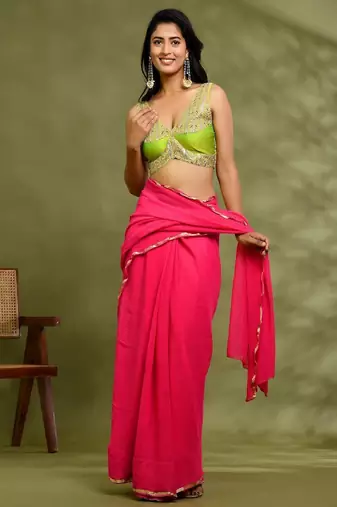 Embroidered Sleeveless  Padded Saree Blouse