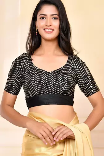 Embellished Sweetheart Neck Padded Blouse
