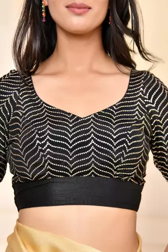 Embellished Sweetheart Neck Padded Blouse