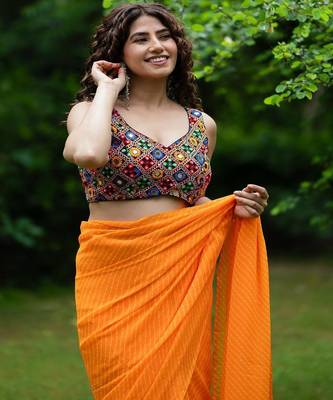Mirror Embroidered Saree Blouse 1