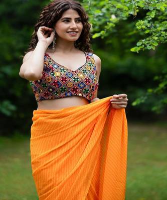 Mirror Embroidered Saree Blouse 2