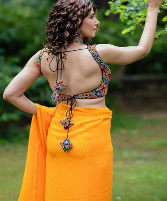 Mirror Embroidered Saree Blouse 4