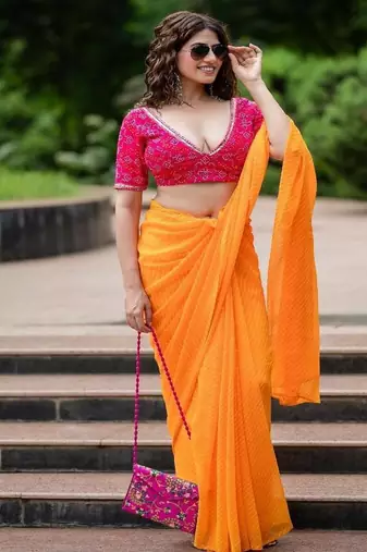 Printed Cotton Saree Blouse