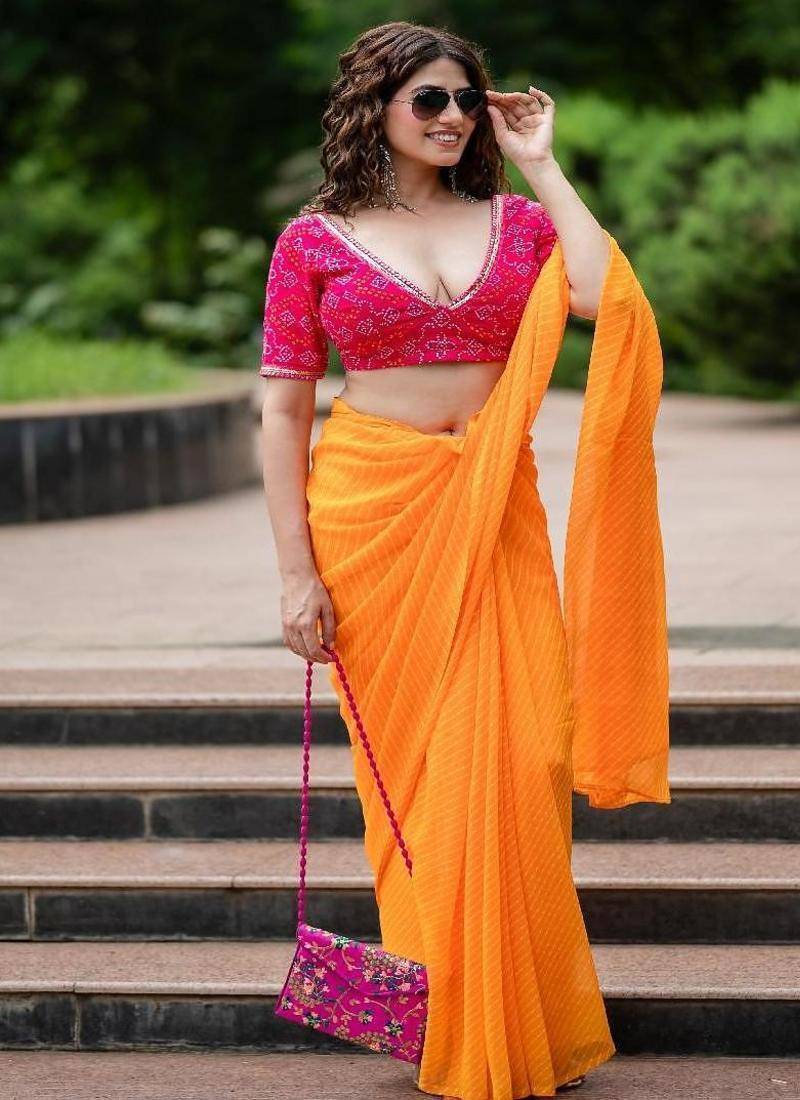 Printed Cotton Saree Blouse