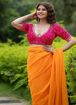 Printed Cotton Saree Blouse 5