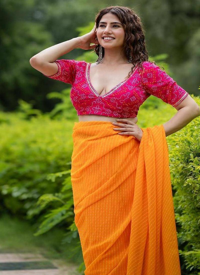 Printed Cotton Saree Blouse