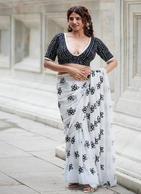 Printed Cotton Saree Blouse 1