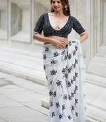 Printed Cotton Saree Blouse