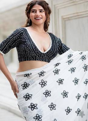 Printed Cotton Saree Blouse 2