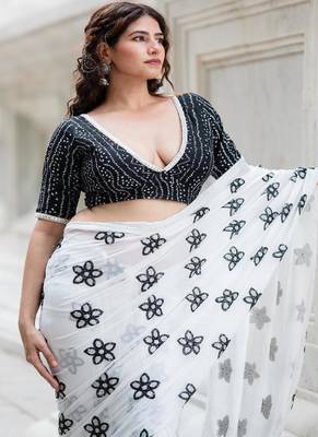 Printed Cotton Saree Blouse 3