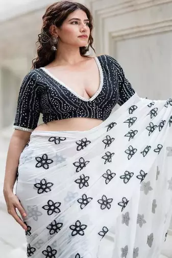 Printed Cotton Saree Blouse