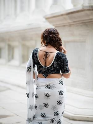 Printed Cotton Saree Blouse 5