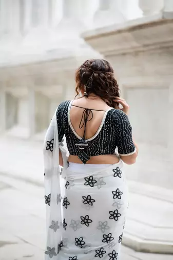 Printed Cotton Saree Blouse