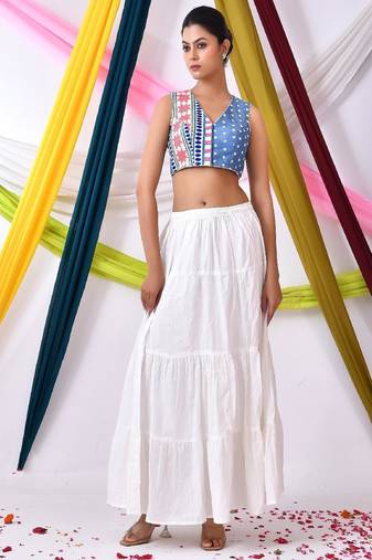 Embroidered V Neck Saree Blouse