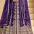 Dark purple chinon anarkali with skirt & dupatta