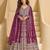 Wine chinon heavy sequins anarkali with skirt & dupatta