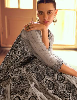 jacquard embroidered georgette anarkali 2