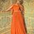 Orange embroidered georgette gown with jacket