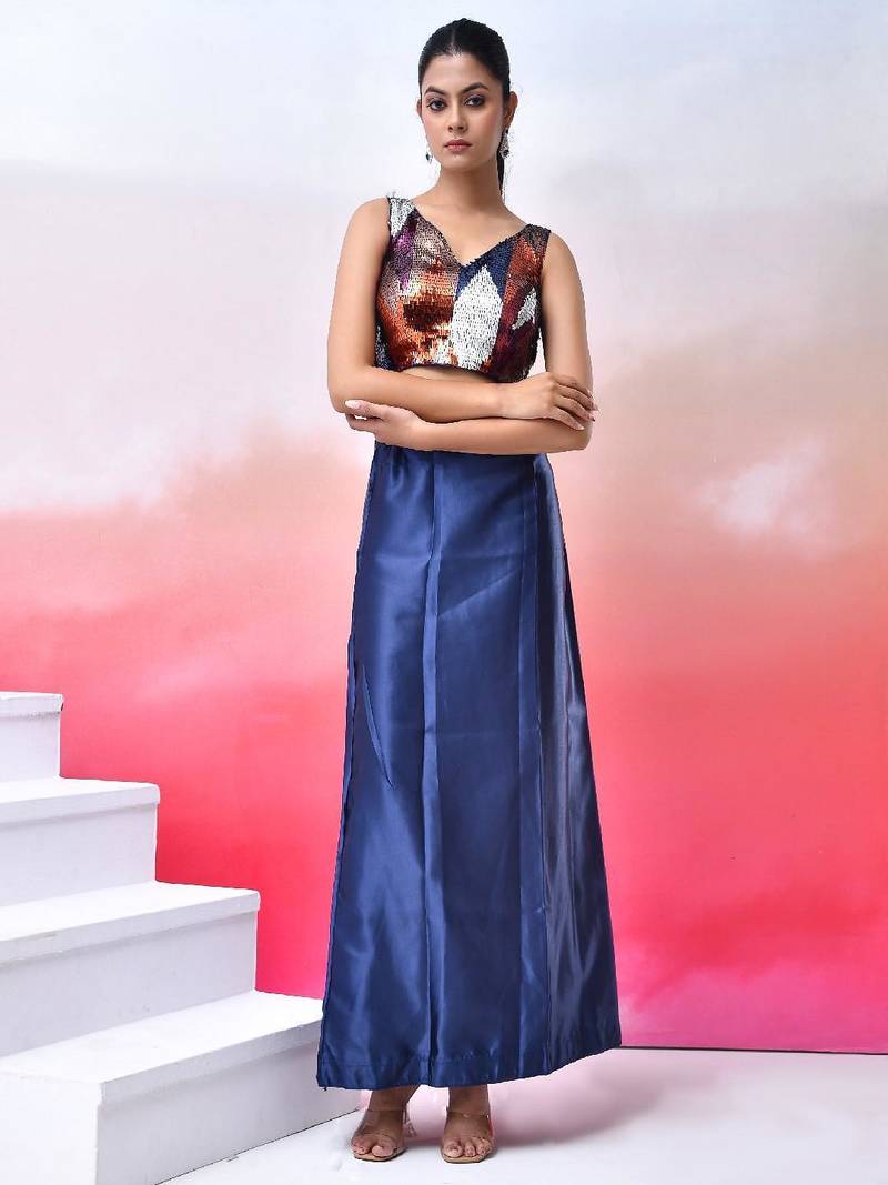 Embellished V Neck Saree Blouse