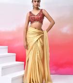 Printed V Neck Saree Blouse