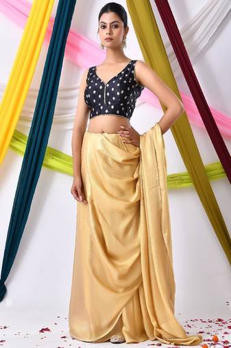 Woven Designed V Neck Saree Blouse