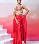 Woven Designed Sweetheart Neck Saree Blouse