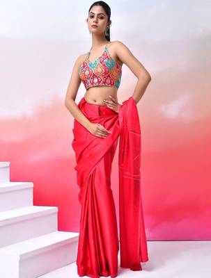 Woven Designed Sweetheart Neck Saree Blouse 3