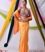 Women Embroidered Corset Saree Blouse