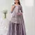 lavender embroidery sequins work georgette sharara suit