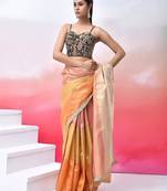 Women Embroidered Saree Blouse With Tie-up Back