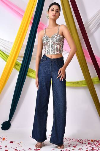 Embroidered Corset Saree Blouse