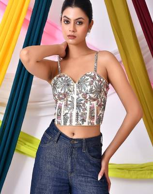 Embroidered Corset Saree Blouse 2