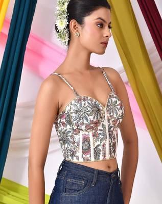 Embroidered Corset Saree Blouse 4