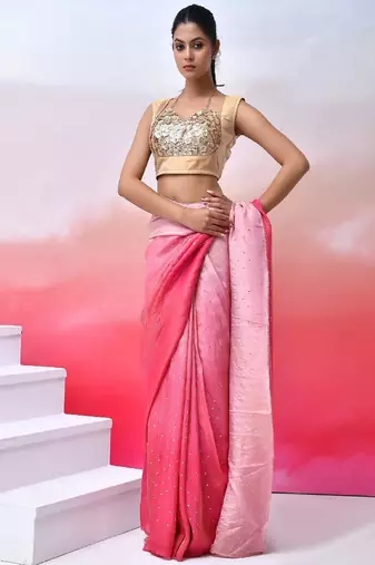 Women Embellished Sequined Masaba Cut Saree Blouse