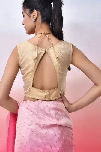 Women Embellished Sequined Masaba Cut Saree Blouse