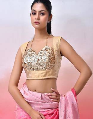 Women Embellished Sequined Masaba Cut Saree Blouse 3