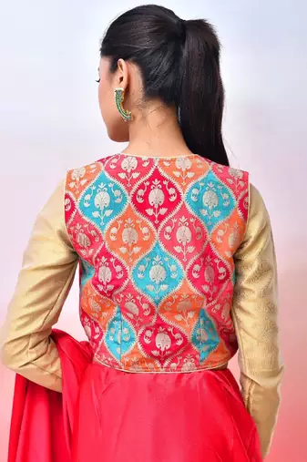Women Woven-Designed  Saree Blouse