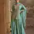 Sky blue embroidered viscose palazzo style salwar suit - Full Stitched free size