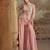 Pink colour embroidered net palazzo style salwar suit- Full Stitched free size