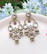 White color kundan earrings