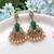 Green color kundan earrings
