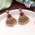 Rani color kundan earrings