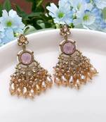 Light purple color kundan earrings