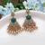 Green color kundan earrings